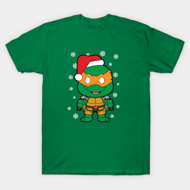 Michaelangelo Christmas T-Shirt by mighty corps studio